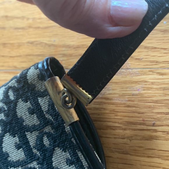 Vintage Christian Dior Trotter Canvas Leather Trim Shoulder Bag. Made in France - Picture 7 of 8